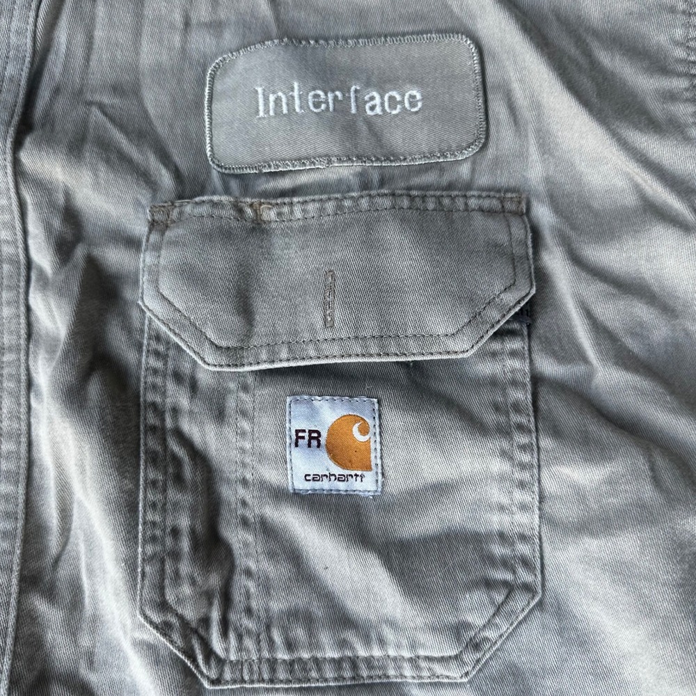 Carhartt FR Work Shirt Mens 2XL Gray Fair Flame Resistant Patch Utility 294-62 - Picture 5 of 9